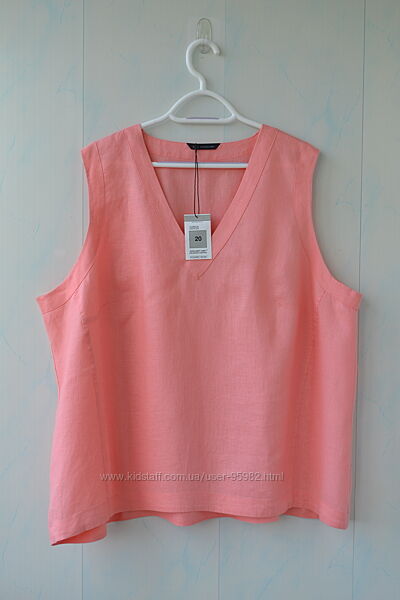 Лляна блуза marks & spencer льон великий розмір