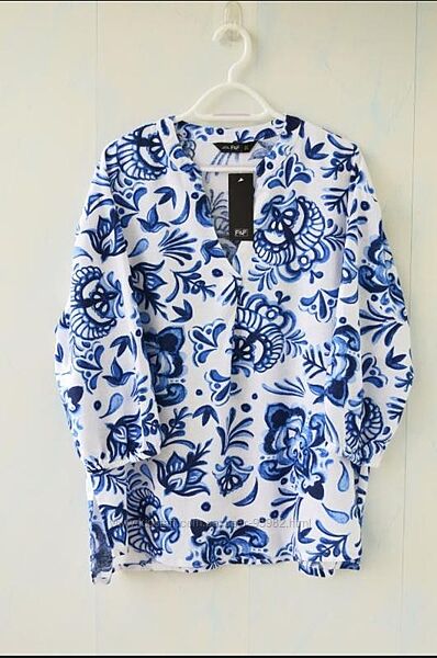 Лляна блуза вільного крою f&f, льон, віскоза 