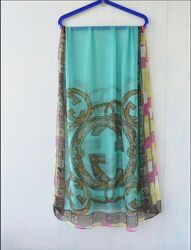 Величезний шовковий шарф, палантин gucci, натуральний шовк