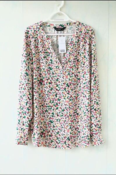 Базова блуза, етно стиль, квітковий принт f&f