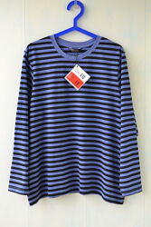 Лонгслів, футболка в смужку marks & spencer, бавовна, великий розмір