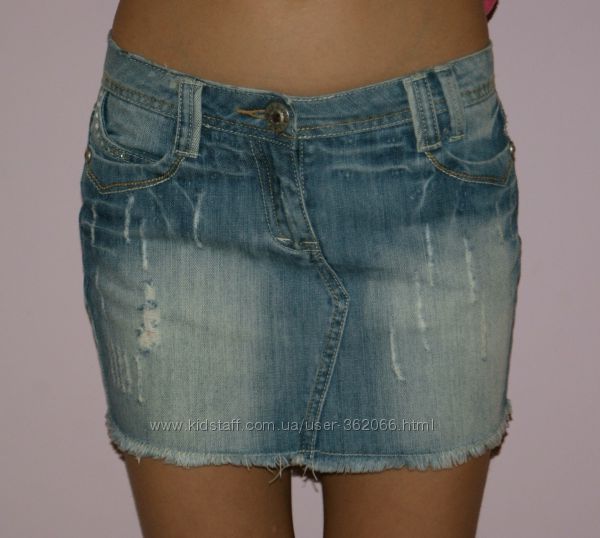 Стильная джинсовая юбка для девочки 150-155 см.