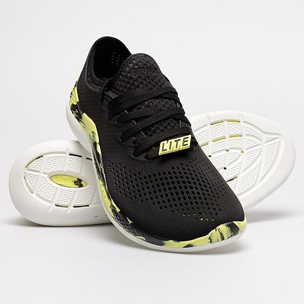 Crocs literide 360 marbled pacerm кроссовки мужские black-citrus М7 и М11.