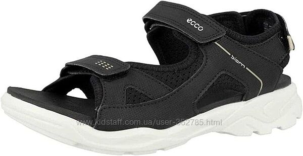 Ecco biom raft flat сандалии детские, подростковые черные, оригинал.