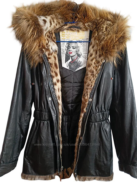 Женская кожаная куртка с мехом Via Veneto Италия