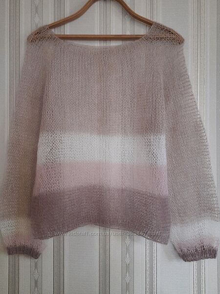 Джемпер паутинка из мохера ручная работа 