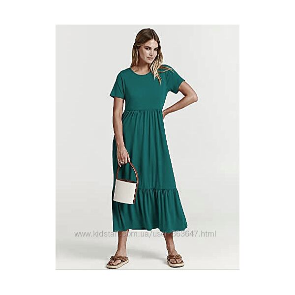 Макси платье Only изумрудного цвета
