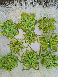 Ёлочные игрушки из блестящего фоамирана ручная работа