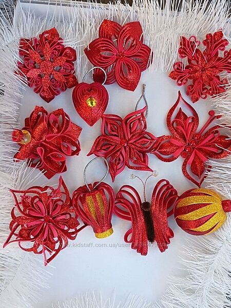 Ёлочные игрушки из блестящего фоамирана ручная работа