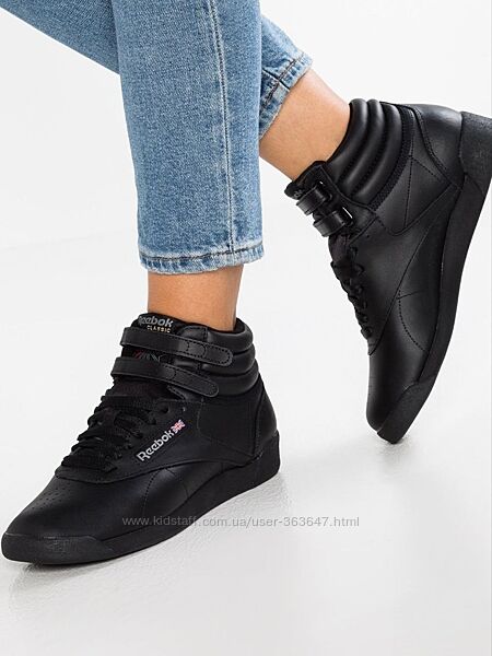 Высокие женские кожаные кроссовки сникерсы Reebok Freestyle Hi 2240