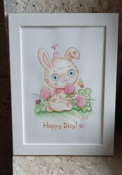 Акварельные картины-мини, серия Happy