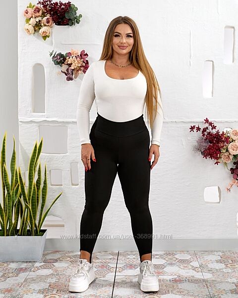 Утепленные лосины женские с начесом со штрипками рр 48-58