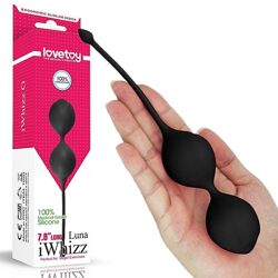 Гладкие вагинальные шарики черные Luna iWhizz от Lovetoy