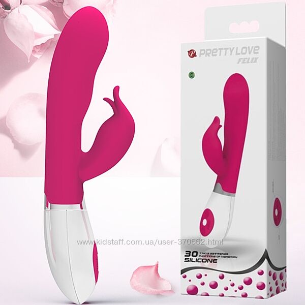 Гладкий вібратор із кліторальним стимулятором Felix від Baile