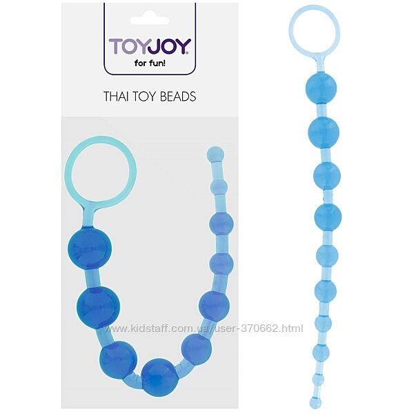 Анальні кульки Thai Toy Beads від Toy Joy, колір синій