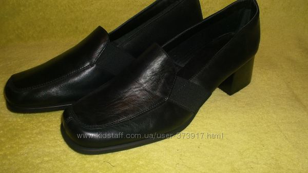 удобнейшие чёрные туфли из мягкой натуральной кожи р. 41-42