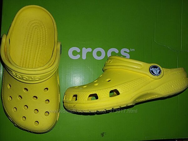 Crocs кроксы шлёпанцы сабо тапочки р.29,30 жёлтые