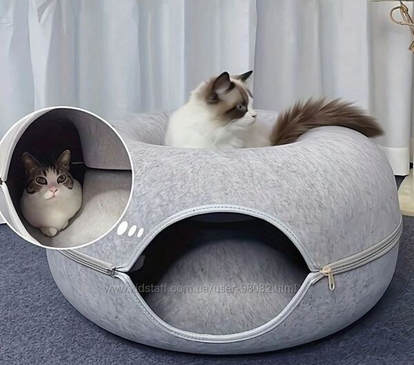 Топ Ліжко-Пончик для Вашого Котика  Тунель для Ігор