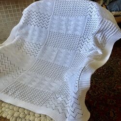 Хлопковый вязаный плед я83х87 см