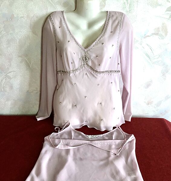 Комплект из двух блузок оттенка розового кварца. 50