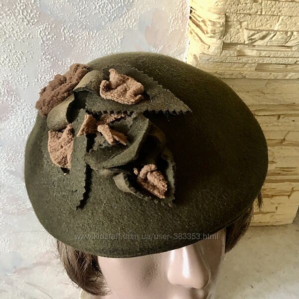 Эпатажная зеленая фетровая кепка 56 см