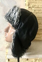 Шапка ушанка с эко мехом. 5758 см