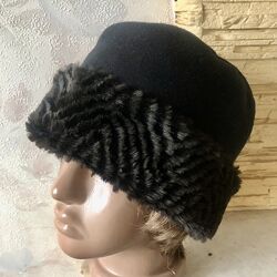 Зимняя шапка кубанка с меховым ободком 56-57 см