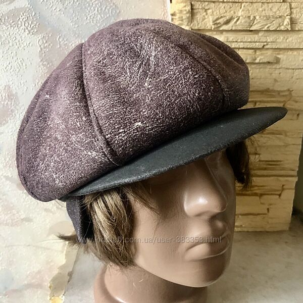 РАСПРОДАЖА. Зимняя меховая теплая кепка в серых тонах 55 см
