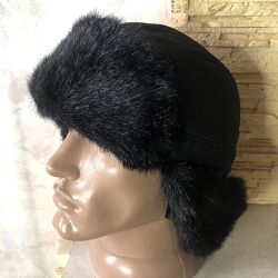 Зимняя шапка ушанка-короткие уши -59 см