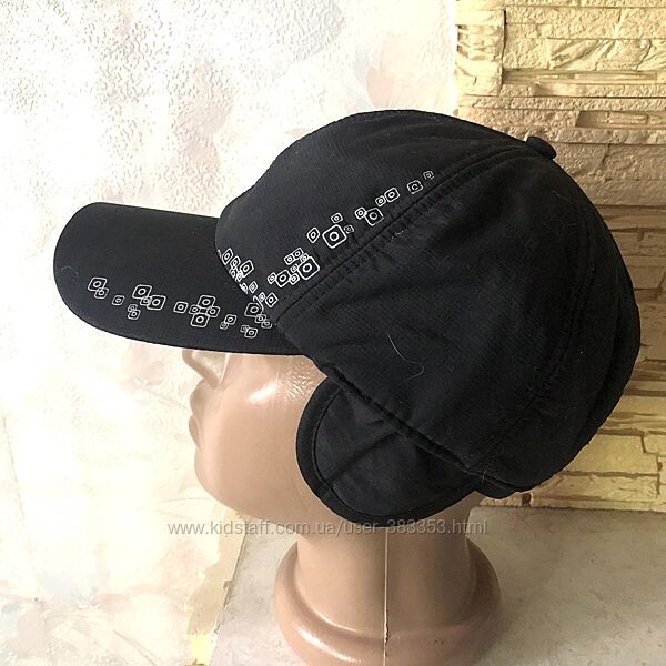 Бейсболка из плащевки на флисе с ушами  орнамент 5455 см