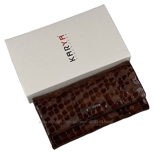 Гаманець жіночий шкіряний лакований Karya 1159-594 коричневий