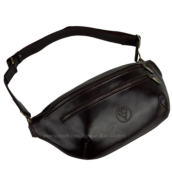 Сумка крос боді чоловіча шкіряна Vittorio Safino VS 055 коричнева Кентуккі