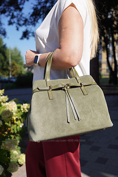 Сумка жіноча замшева Karya 2484-9 оливкова