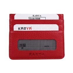 Гаманець картхолдер шкіряний Karya 0049-46 червоний