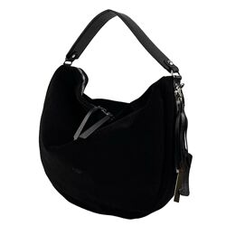 Сумка-хобо жіноча замшева Karya 2586-6 чорна