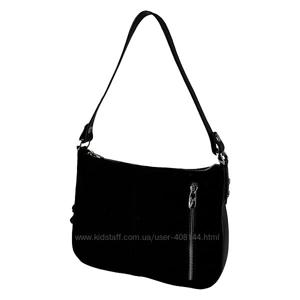 Сумка жіноча шкіряна із замшевою вставкою Vito Torelli 1068 6003/1000 чорна