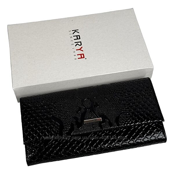 Гаманець жіночий шкіряний лакований Karya 1071-013 чорний