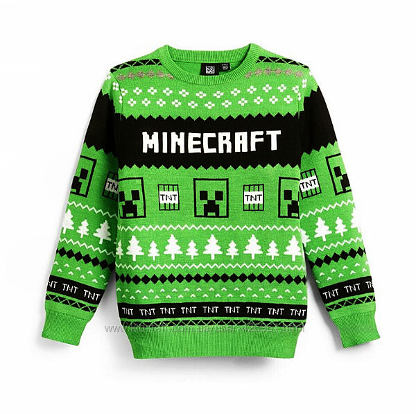 Зелений светр джемпер minecraft primark на хлопчика 12-13 років