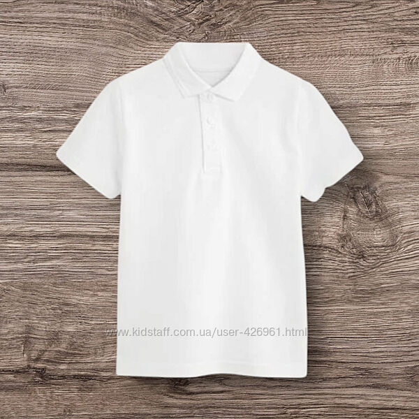 Біла футболка поло zeco schoolwear на хлопчика 12 років