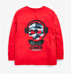 Червоний реглан лонгслів next на хлопчика 9 років