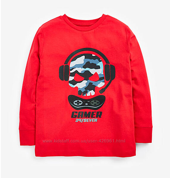 Червоний реглан лонгслів next на хлопчика 9 років