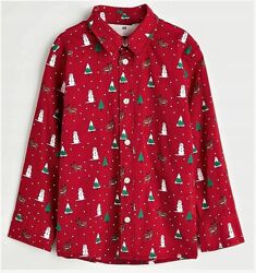 Новорічна червона сорочка h&m на хлопчика 9-10 років