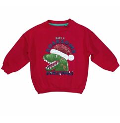 Червоний новорічний світшот толстовка на хлопчика 6-7 років