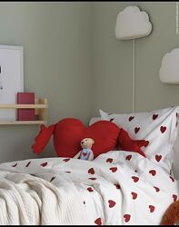 IKEA. Байковые теплые комплекты постельного белья с сердечками BARNDRM .