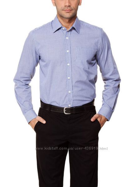 Мужская рубашка LC Waikiki ЛС Вайкики в синюю клетку с белыми пуговицами