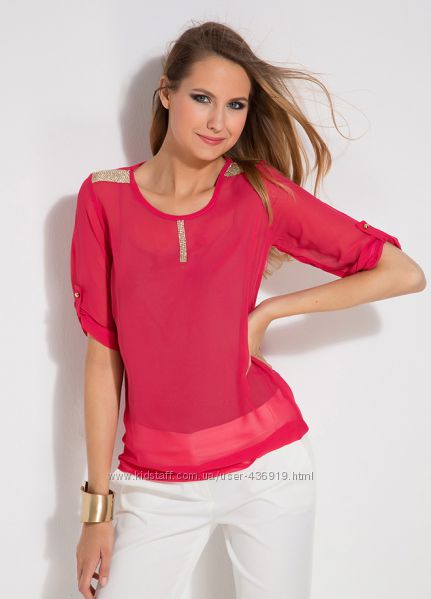 розовая женская блузка MA&GI. фирменная Турция