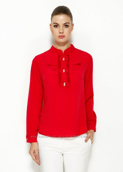 красная женская блузка MA&GI с жабо 