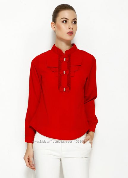 красная женская блузка MA&GI с бантиками 