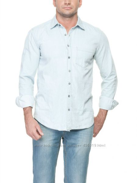 Мужская рубашка джинсовая голубая LC Waikiki  Лс Вайкики