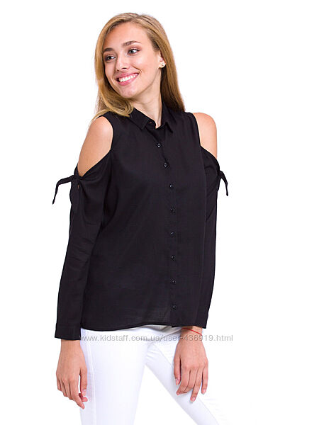 Черная женская блузка LC Waikiki / ЛС Вайкики с открытыми плечами